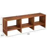 ΚΟΝΣΟΛΑ NYA HM9831 ΜΑΣΙΦ ΞΥΛΟ TEAK ΣΕ ΦΥΣΙΚΟ ΧΡΩΜΑ 130x29,5x46Υ εκ.