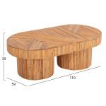 ΤΡΑΠΕΖΙ ΣΑΛΟΝΙΟΥ GATSBY ΟΒΑΛ TOP HM9870 RATTAN ΧΡΩΜΑ ΦΥΣΙΚΟ 110x59x39Υ