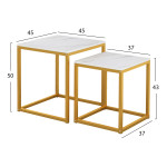 ΖΙΓΚΟΝ GRELAY 2 ΤΕΜ MDF ΟΨΗ ΜΑΡΜΑΡΟΥ & ΜΕΤΑΛΛΟ HM8762.11 45Χ45Χ50εκ. &