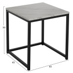 ΖΙΓΚΟΝ GRELAY 2 ΤΕΜ MDF ΟΨΗ ΜΑΡΜΑΡΟΥ & ΜΕΤΑΛΛΟ HM8762.12 45Χ45Χ50εκ. &