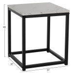 ΖΙΓΚΟΝ GRELAY 2 ΤΕΜ MDF ΟΨΗ ΜΑΡΜΑΡΟΥ & ΜΕΤΑΛΛΟ HM8762.12 45Χ45Χ50εκ. &