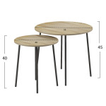 ΤΡΑΠΕΖΙΑ ΣΑΛΟΝΙΟΥ ΣΤΡΟΓΓΥΛΑ 2ΤΜΧ CUPPER HM9878.01 ΜΕΛΑΜΙΝΗ ΣΟΝΑΜΑ-ΜΑΥΡ