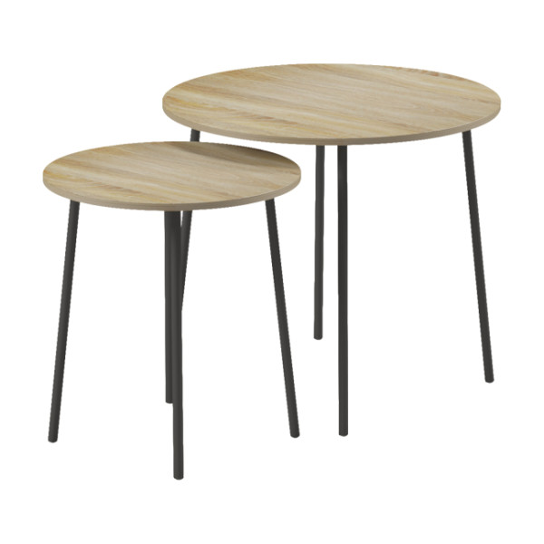 ΤΡΑΠΕΖΙΑ ΣΑΛΟΝΙΟΥ ΣΤΡΟΓΓΥΛΑ 2ΤΜΧ CUPPER HM9878.01 ΜΕΛΑΜΙΝΗ ΣΟΝΑΜΑ-ΜΑΥΡ