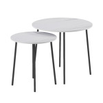 ΤΡΑΠΕΖΙΑ ΣΑΛΟΝΙΟΥ 2ΤΜΧ CUPPER HM9878.12 ΜΕΛΑΜΙΝΗ ΛΕΥΚΟ ΜΑΡΜΑΡΟ-ΜΑΥΡΟ Μ