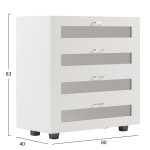 ΣΥΡΤΑΡΙΕΡΑ ΜΕΛΑΜΙΝΗΣ THORGAN HM9880.03 4 ΣΥΡΤΑΡΙΑ-ΛΕΥΚΟ ΧΡΩΜΑ 80Χ40Χ83