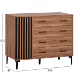 ΣΥΡΤΑΡΙΕΡΑ ΣΕΙΡΑ HARRY HM18009.01 ΜΕΛΑΜΙΝΗ ΦΥΣΙΚΟ ΞΥΛΟΥ-ΜΑΥΡΟ 110x46x8