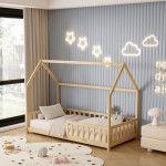 ΚΡΕΒΑΤΙ ΠΑΙΔΙΚΟ ΜΕ ΚΑΓΚΕΛΑ PHYLLIS HM679.01 τ.MONTESSORI ΞΥΛΟ ΠΕΥΚΟ ΦΥ