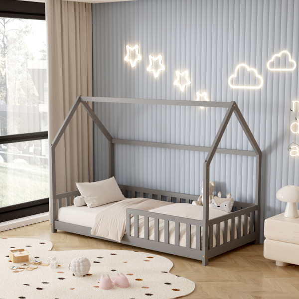 ΚΡΕΒΑΤΙ ΠΑΙΔΙΚΟ ΜΕ ΚΑΓΚΕΛΑ PHYLLIS HM679.05 τ.MONTESSORI ΞΥΛΟ ΠΕΥΚΟ ΓΚ