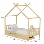 ΚΡΕΒΑΤΙ ΠΑΙΔΙΚΟ KLARICE HM680.01 τ.MONTESSORI-2 ΣΥΡΤΑΡΙΑ-ΞΥΛΟ ΠΕΥΚΟ ΦΥ