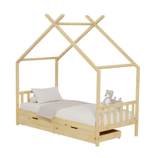 ΚΡΕΒΑΤΙ ΠΑΙΔΙΚΟ KLARICE HM680.01 τ.MONTESSORI-2 ΣΥΡΤΑΡΙΑ-ΞΥΛΟ ΠΕΥΚΟ ΦΥ