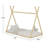 ΚΡΕΒΑΤΙ ΠΑΙΔΙΚΟ MUNK HM681.01 τ.MONTESSORI ΜΑΣΙΦ ΞΥΛΟ ΠΕΥΚΟΥ ΦΥΣΙΚΟ- 1