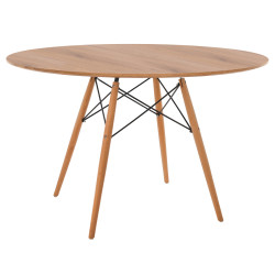 ΤΡΑΠΕΖΙ MINIMAL ΣΤΡΟΓΓΥΛΟ HM8454.04 MDF ΣΕ ΦΥΣΙΚΟ-ΠΟΔΙΑ ΟΞΙΑΣ ΣΕ ΦΥΣΙΚ