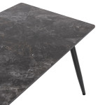 ΤΡΑΠΕΖΙ RAVEN HM9856 ΚΕΡΑΜΙΚΟ TOP ΑΝΘΡΑΚΙ ΜΑΡΜΑΡΟ-ΜΑΥΡΟ ΜΕΤΑΛΛΟ 140x80