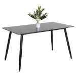 ΤΡΑΠΕΖΙ RAVEN HM9856 ΚΕΡΑΜΙΚΟ TOP ΑΝΘΡΑΚΙ ΜΑΡΜΑΡΟ-ΜΑΥΡΟ ΜΕΤΑΛΛΟ 140x80