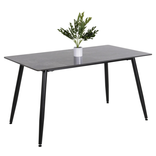 ΤΡΑΠΕΖΙ RAVEN HM9856 ΚΕΡΑΜΙΚΟ TOP ΑΝΘΡΑΚΙ ΜΑΡΜΑΡΟ-ΜΑΥΡΟ ΜΕΤΑΛΛΟ 140x80