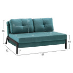 ΚΑΝΑΠΕΣ ΚΡΕΒΑΤΙ CONSTANCE HM3079.15 ΒΕΛΟΥΔΟ MENTA 2½ ΘΕΣΙΟΣ 151x92x66Υ