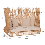 ΚΑΝΑΠΕΣ ΕΞ. ΧΩΡΟΥ ZEPHYR HM5988 ΚΑΛΑΜΙΑ RATTAN ΦΥΣΙΚΟ-ΜΠΕΖ ΜΑΞΙΛΑΡΙΑ 2