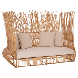 ΚΑΝΑΠΕΣ ΕΞ. ΧΩΡΟΥ ZEPHYR HM5988 ΚΑΛΑΜΙΑ RATTAN ΦΥΣΙΚΟ-ΜΠΕΖ ΜΑΞΙΛΑΡΙΑ 2