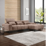 ΚΑΝΑΠΕΣ ΔΕΞΙΑ ΓΩΝΙΑ DIVYA HM3267.01R ΣΥΝΘ.SUEDE ΑΝΟΙΧΤΟ ΚΑΦΕ 264x175x9