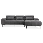 ΚΑΝΑΠΕΣ ΔΕΞΙΑ ΓΩΝΙΑ DIVYA HM3267.02R ΣΥΝΘ.SUEDE ΓΚΡΙ 264x175x99Υεκ.