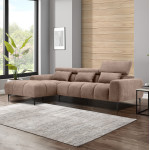 ΚΑΝΑΠΕΣ ΑΡΙΣΤΕΡΗ ΓΩΝΙΑ DIVYA HM3267.01L ΣΥΝΘ.SUEDE ΑΝΟΙΧΤΟ ΚΑΦΕ 264x17