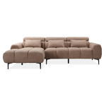 ΚΑΝΑΠΕΣ ΑΡΙΣΤΕΡΗ ΓΩΝΙΑ DIVYA HM3267.01L ΣΥΝΘ.SUEDE ΑΝΟΙΧΤΟ ΚΑΦΕ 264x17