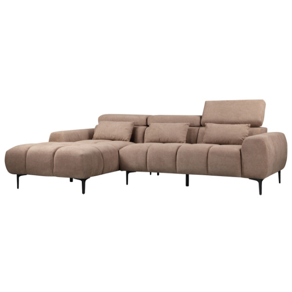 ΚΑΝΑΠΕΣ ΑΡΙΣΤΕΡΗ ΓΩΝΙΑ DIVYA HM3267.01L ΣΥΝΘ.SUEDE ΑΝΟΙΧΤΟ ΚΑΦΕ 264x17
