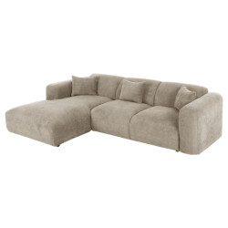 ΚΑΝΑΠΕΣ ΓΩΝΙΑ (ΑΡΙΣΤΕΡΗ) BRICKEN HM3275.01L ΜΠΕΖ ΥΦΑΣΜΑ 110-282x98-160
