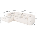 ΚΑΝΑΠΕΣ ΓΩΝΙΑ (ΑΡΙΣΤΕΡΗ) BRICKEN HM3275.02L ΛΕΥΚΟ ΥΦΑΣΜΑ 110-282x98-16