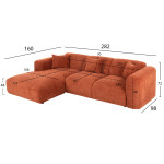ΚΑΝΑΠΕΣ ΓΩΝΙΑ (ΑΡΙΣΤΕΡΗ) BRICKEN HM3275.03L ΚΕΡΑΜΙΔΙ ΥΦΑΣΜΑ 110-282x98