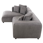 ΚΑΝΑΠΕΣ ΓΩΝΙΑ (ΑΡΙΣΤΕΡΗ) 3-ΘΕΣΙΟΣ GRACE HM3280.03L ΓΚΡΙ ΥΦΑΣΜΑ 252x160