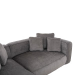 ΚΑΝΑΠΕΣ ΓΩΝΙΑ (ΑΡΙΣΤΕΡΗ) 3-ΘΕΣΙΟΣ GRACE HM3280.03L ΓΚΡΙ ΥΦΑΣΜΑ 252x160