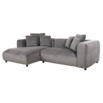 ΚΑΝΑΠΕΣ ΓΩΝΙΑ (ΑΡΙΣΤΕΡΗ) 3-ΘΕΣΙΟΣ GRACE HM3280.03L ΓΚΡΙ ΥΦΑΣΜΑ 252x160