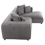 ΚΑΝΑΠΕΣ ΓΩΝΙΑ 3-ΘΕΣΙΟΣ GRACE HM3280.03R ΓΚΡΙ ΥΦΑΣΜΑ 252x105-160x70-90Υ