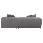 ΚΑΝΑΠΕΣ ΓΩΝΙΑ 3-ΘΕΣΙΟΣ GRACE HM3280.03R ΓΚΡΙ ΥΦΑΣΜΑ 252x105-160x70-90Υ