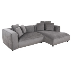 ΚΑΝΑΠΕΣ ΓΩΝΙΑ 3-ΘΕΣΙΟΣ GRACE HM3280.03R ΓΚΡΙ ΥΦΑΣΜΑ 252x105-160x70-90Υ