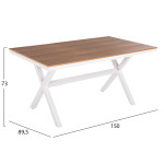 ΤΡΑΠΕΖΙ ΑΛΟΥΜΙΝΙΟΥ ΟΡΘΟΓΩΝΙΟ TAWNEE HM6037.02 ΛΕΥΚΟ-POLYWOOD ΦΥΣΙΚΟ 15