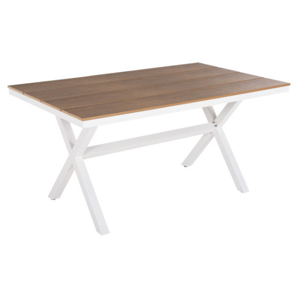 ΤΡΑΠΕΖΙ ΑΛΟΥΜΙΝΙΟΥ ΟΡΘΟΓΩΝΙΟ TAWNEE HM6037.02 ΛΕΥΚΟ-POLYWOOD ΦΥΣΙΚΟ 15