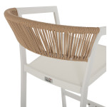 ΣΚΑΜΠΟ ΑΛΟΥΜΙΝΙΟΥ ΛΕΥΚΟ ΜΕ ΜΠΡΑΤΣΑ RATTAN & TEXTLINE 56x58x105Yεκ. HM5