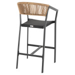 ΣΚΑΜΠΟ ΑΛΟΥΜΙΝΙΟΥ ΜΑΥΡΟ ΜΕ ΜΠΡΑΤΣΑ RATTAN & TEXTLINE 56x58x105Yεκ.HM58