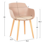 ΚΑΡΕΚΛΑ ΤΡΑΠΕΖΑΡΙΑΣ LUCIE HM8242.11 CAPUCCINO PP-ΜΕΤΑΛ. ΠΟΔΙΑ ΟΨΗ ΞΥΛΟ