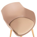 ΚΑΡΕΚΛΑ ΤΡΑΠΕΖΑΡΙΑΣ LUCIE HM8242.11 CAPUCCINO PP-ΜΕΤΑΛ. ΠΟΔΙΑ ΟΨΗ ΞΥΛΟ