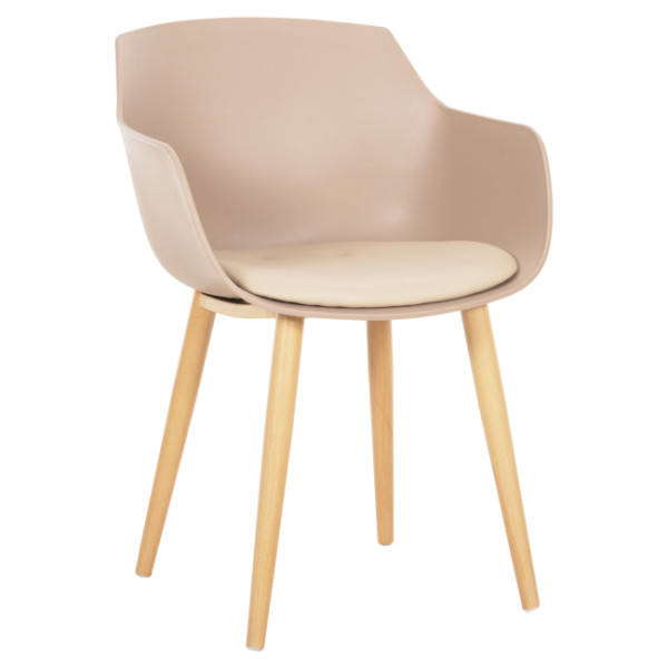 ΚΑΡΕΚΛΑ ΤΡΑΠΕΖΑΡΙΑΣ LUCIE HM8242.11 CAPUCCINO PP-ΜΕΤΑΛ. ΠΟΔΙΑ ΟΨΗ ΞΥΛΟ