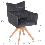 ΠΟΛΥΘΡΟΝΑ ΤΡΑΠΕΖΑΡΙΑΣ QUILL HM9843.03 ΓΚΡΙ ΥΦΑΣΜΑ-ΞΥΛΟ ΟΞΙΑΣ ΠΟΔΙΑ 61x