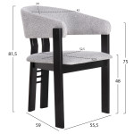 ΚΑΡΕΚΛΑ ZARRA HM9970.02 RUBBERWOOD ΣΕ ΜΑΥΡΟ-ΑΝΟΙΧΤΟ ΓΚΡΙ ΥΦΑΣΜΑ 55,5x5