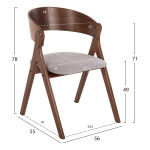 ΚΑΡΕΚΛΑ NEKKER HM9739.01 RUBBERWOOD ΣΕ ΚΑΡΥΔΙ-ΜΠΕΖ ΥΦΑΣΜΑ ΚΑΘΙΣΜΑ 56x5