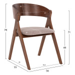 ΚΑΡΕΚΛΑ NEKKER HM9739.02 RUBBERWOOD ΣΕ ΚΑΡΥΔΙ-ΓΚΡΙ ΥΦΑΣΜΑ ΚΑΘΙΣΜΑ 56x5