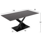 ΤΡΑΠΕΖΙ ΤΡΑΠΕΖΑΡΙΑΣ RUBBY HM9849.02 ΚΕΡΑΜΙΚΟ TOP ΜΑΥΡΟ ΜΑΡΜΑΡΟ-ΜΕΤΑΛ.Β