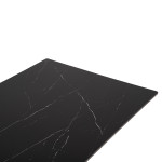 ΤΡΑΠΕΖΙ ΤΡΑΠΕΖΑΡΙΑΣ RUBBY HM9849.02 ΚΕΡΑΜΙΚΟ TOP ΜΑΥΡΟ ΜΑΡΜΑΡΟ-ΜΕΤΑΛ.Β