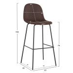 ΣΚΑΜΠΟ ΜΠΑΡ VINCENT HM8579.23 ΚΑΦΕ ΥΦΑΣΜΑ-ΜΑΥΡΟΣ ΜΕΤΑΛΛΙΚΟΣ ΣΚΕΛΕΤΟΣ 4